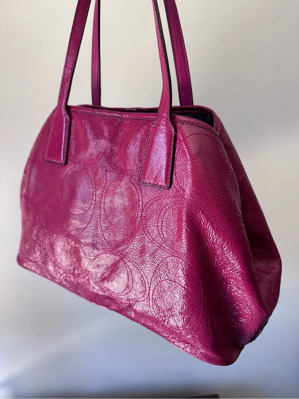 Coach Fuchsia Leather Shoulder Bag